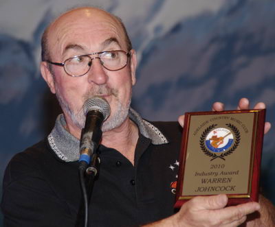 Warren Johncock with his 2010 Industry Award